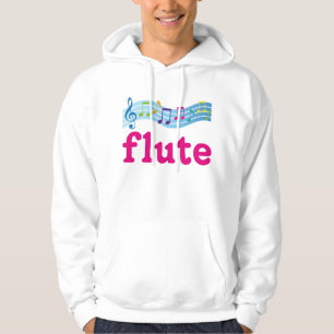 Colourful Music Staff Flute Design Gift Hoodie