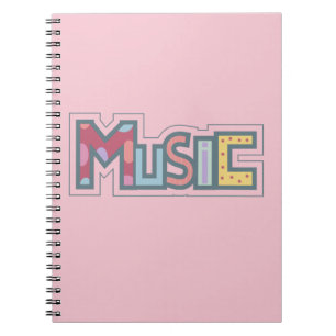 colourful music sticker notebook