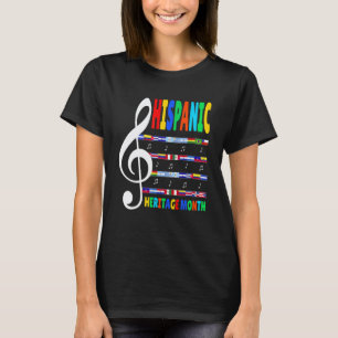 Colourful Music Teacher Kid National Hispanic Heri T-Shirt