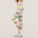 Colourful Musical Birds Capri Leggings Spring<br><div class="desc">Leggings with Cute Colourful Musical Birds Symphony - Happy Song - Spring Melody Drawing - Customisable - Choose / Add Your Unique Text / Font / Colour - Make Your Special Gift - Resize and move or remove and add elements / image with customisation tool ! - Drawing and Design...</div>