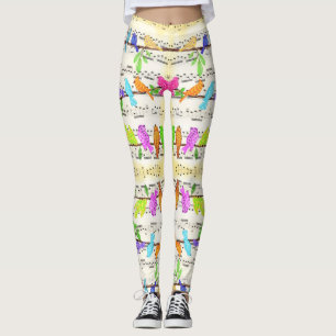 Colourful Musical Birds Leggings Spring