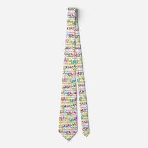 Colourful Musical Birds Spring Neck Tie