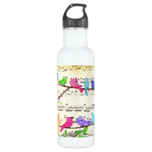 Colourful Musical Birds Water Bottle Spring
