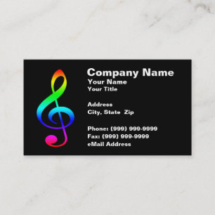 Colourful Musical Clef Symbol Business Card