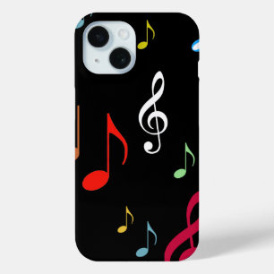 colourful musical notes iPhone 15 case