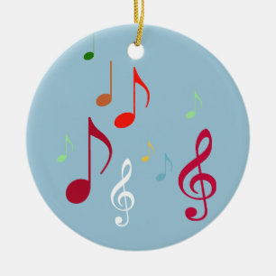 colourful musical notes ceramic tree decoration