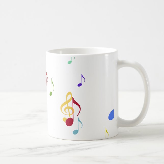 colourful musical notes coffee mug (Right)