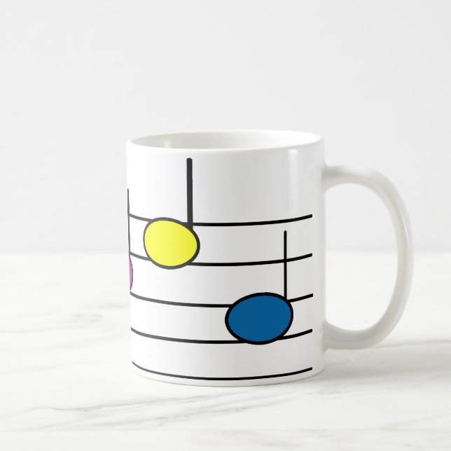 Colourful Musical Notes Modern Pattern Coffee Mug (Right)