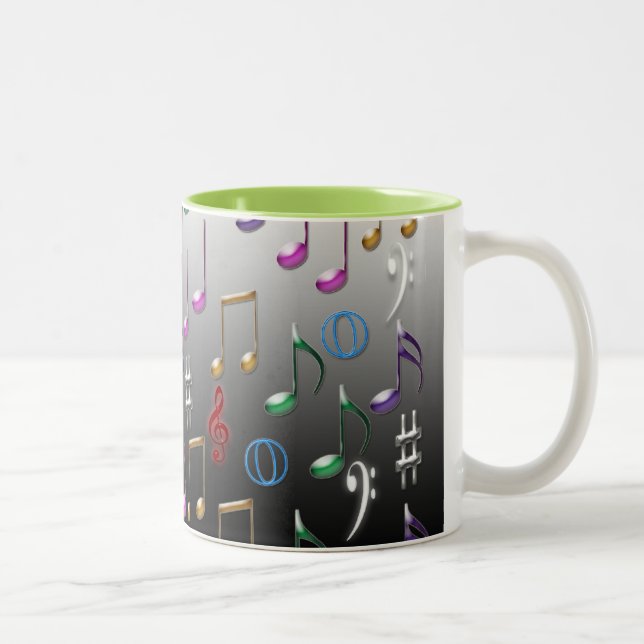 Colourful musical notes mug (Right)