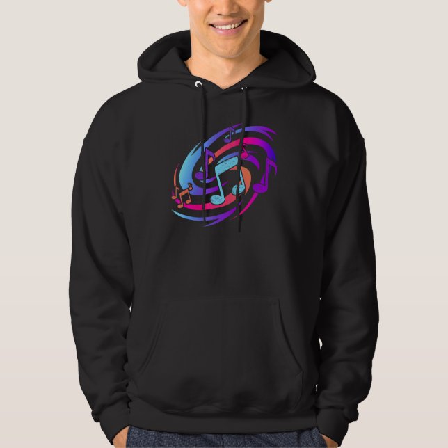 Colourful Musical Notes Music School Sheet Musicia Hoodie (Front)