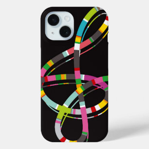 Colourful Musical Notes Music Treble Artist Song iPhone 15 Case