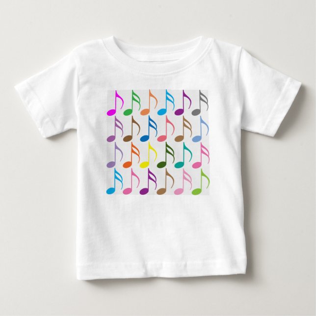 Colourful musical notes pattern baby T-Shirt (Front)