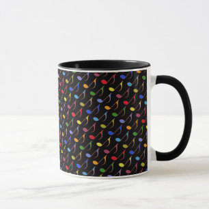colourful musical notes pattern mug