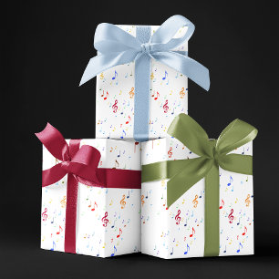 colourful musical notes wrapping paper