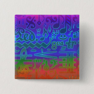 Colourful Musical Symbols Pin