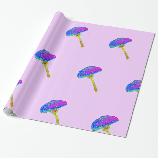 Colourful Musrhoom Wrapping Paper (Unrolled)