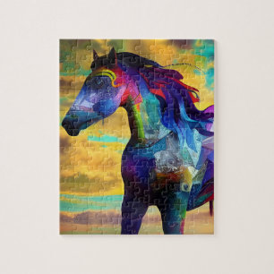 Colourful Mustang Horse Jigsaw Puzzle