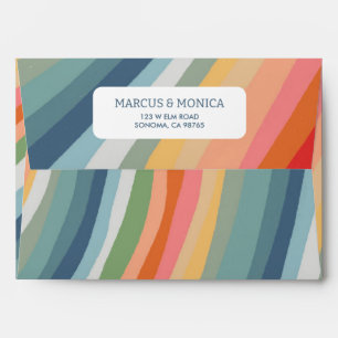 Colourful Muted Stripes Cheerful Bold Wedding Envelope
