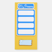 Colourful My Dreams Magnetic Notepad Yellow Blue