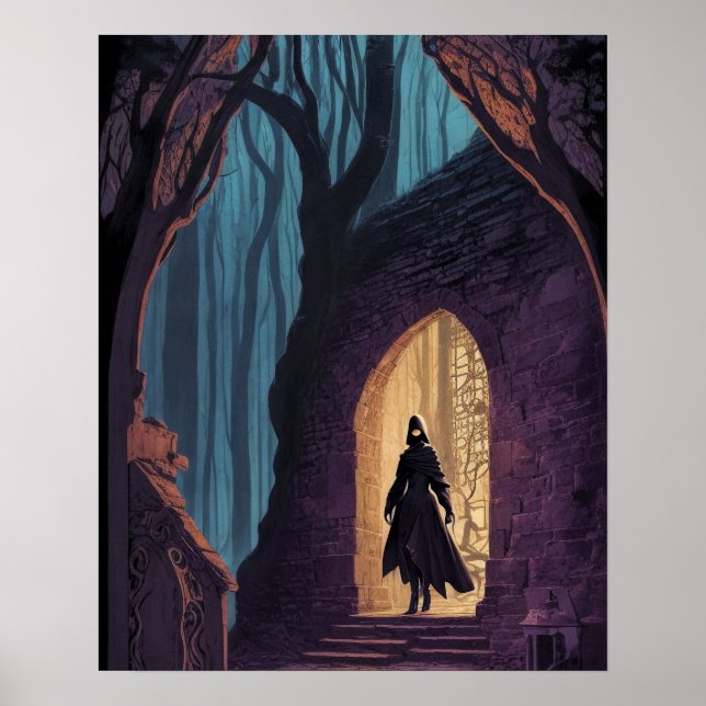 Colourful Mysterious Scene Digital Artwork Paintin Poster (Front)