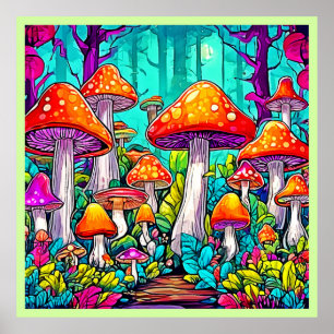 Colourful Mystic Shroom Artwork Poster