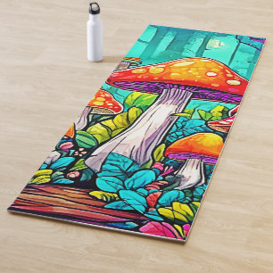 Colourful Mystic Shroom Artwork Yoga Mat