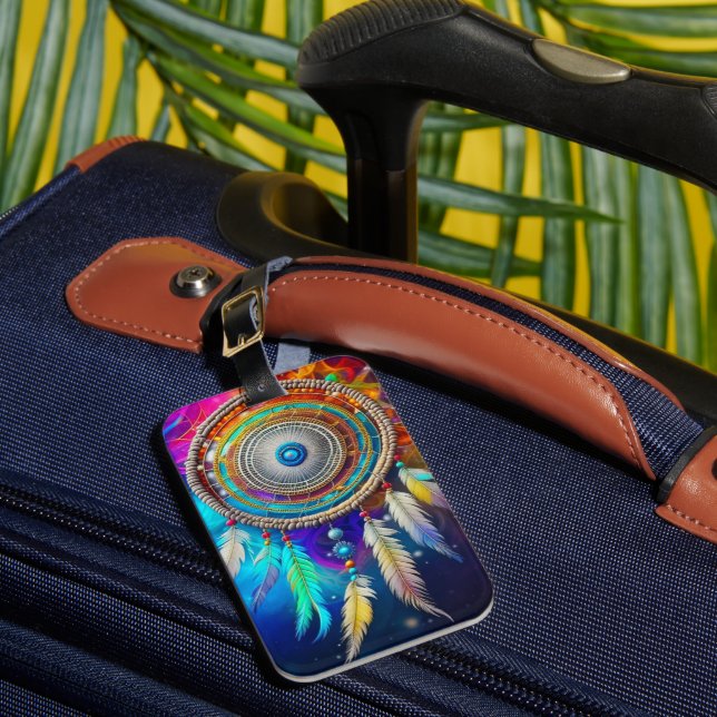 Colourful Mystical Dreamcatcher   Luggage Tag (Front Insitu 1)