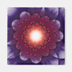 Colourful mystical floral ornament magnet
