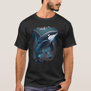Colourful mystical orca whale watching dolphin pot T-Shirt