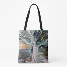 Colourful Mystical Tree Tote Bag