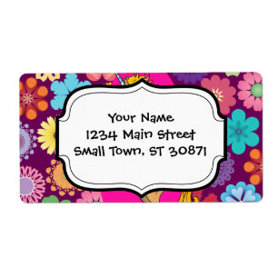 Colourful Mystical Unicorn on Pink Purple Flowers