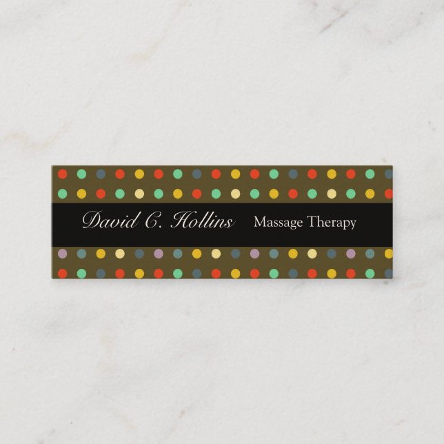 Colourful N Dotted Pattern Personal Care Mini Business Card (Front)