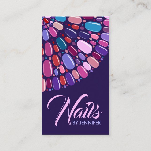 Colourful Nail Art Mandala - Appointment Business Card (Front)