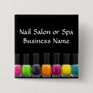 Colourful Nail Polish Bottles, Nail Salon 15 Cm Square Badge