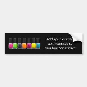Colourful Nail Polish Bottles, Nail Salon Bumper Sticker