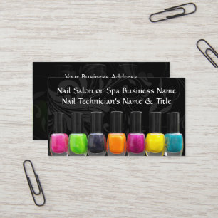Colourful Nail Polish Bottles, Nail Salon Business Card