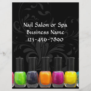 Colourful Nail Polish Bottles, Nail Salon Flyer
