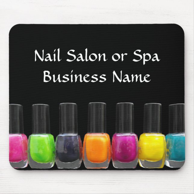 Colourful Nail Polish Bottles, Nail Salon Mouse Pad (Front)