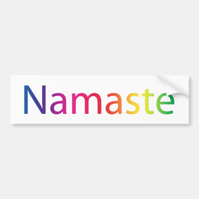 Colourful Namaste Rainbow Yoga Bumper Sticker (Front)