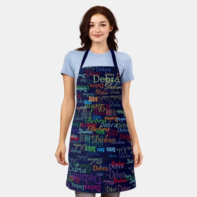 Colourful Name Pattern Apron (Worn)