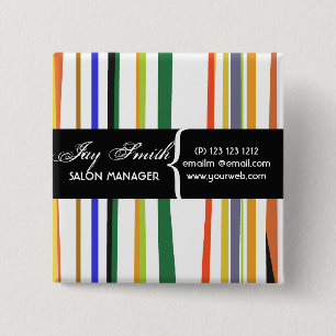 Colourful Name Tag 15 Cm Square Badge
