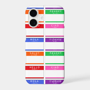 Colourful Name Tag Hello My Name Is Hola Ciao Salu