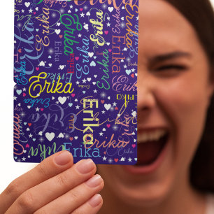 Colourful Names Cute Hearts and Stars  Playing Cards