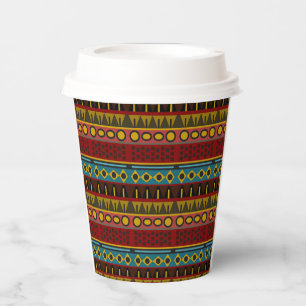 Colourful Native African art Pattern Vintage motif Paper Cups