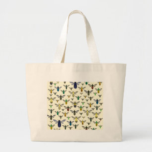 Colourful Native Bees Large Tote Bag