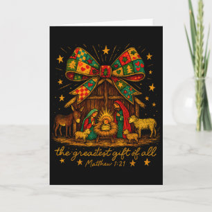 Colourful Nativity – Greatest Gift Matthew 1_21 Card