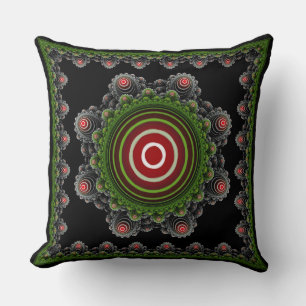 Colourful natural fairy fractal ornament cushion