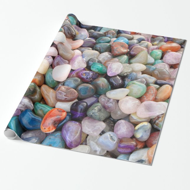 Colourful Natural Gemstones Wrapping Paper (Unrolled)