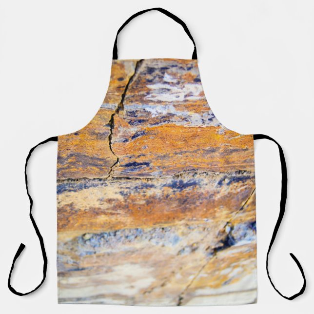Colourful natural stone wall pattern in a quarryan apron (Front)