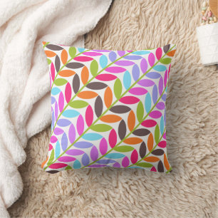 Colourful Nature Leaf Design Pattern Cushion